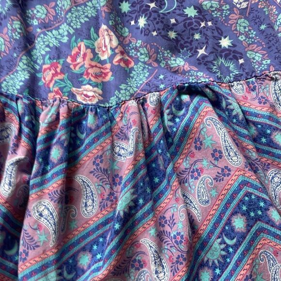 R. Vivimos Floral Paisley Print Flowly Boho V-Neck MIDI Dress Women’s 8/10 - Picture 13 of 15